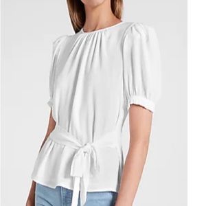 Puff Sleeve Tie Front Shirt